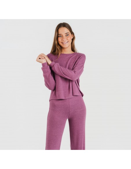 Pijama angorina liso pijamas-largos-de-mujer