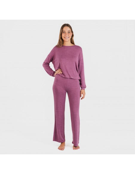 Pijama angorina liso pijamas-largos-de-mujer