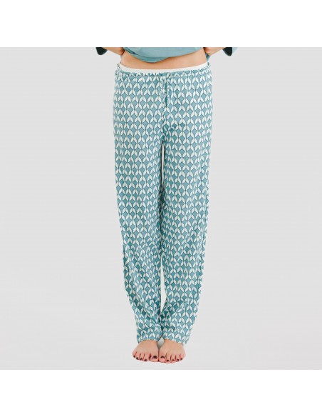 Pijama largo algodón Alino indigo pijama-largo-algodon