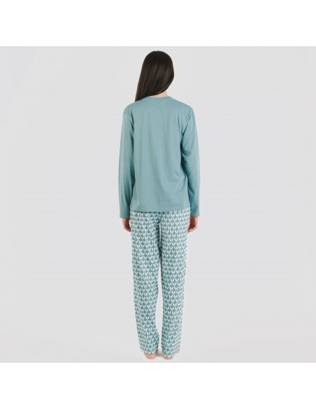 Pijama largo algodón Alino indigo pijama-largo-algodon