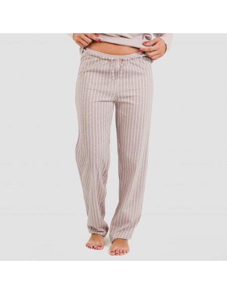 Pijama largo algodón Raya Beatrice malva pijamas-largos-de-mujer