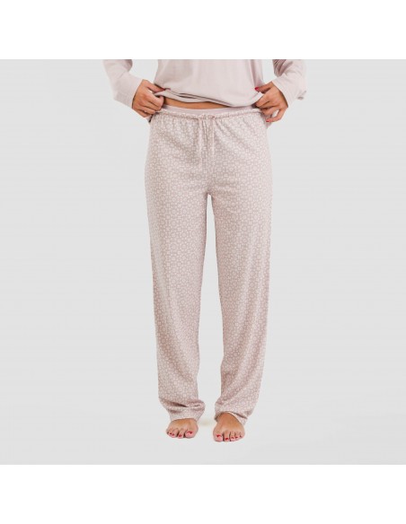 Pijama largo algodón Madrigal marsala pijamas-largos-de-mujer