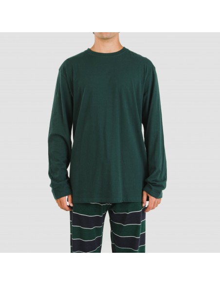 Pijama largo algodón hombre Lorenzo verde pijamas-largos-hombre