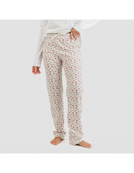 Pijama largo algodón Dona rosa pijamas-largos-de-mujer