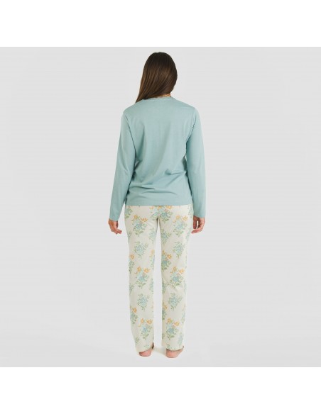 Pijama largo algodón Lete indigo pijamas-largos-de-mujer