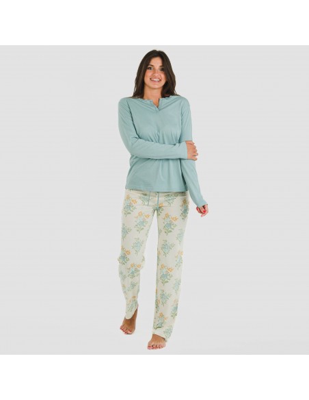 Pijama largo algodón Lete indigo pijamas-largos-de-mujer