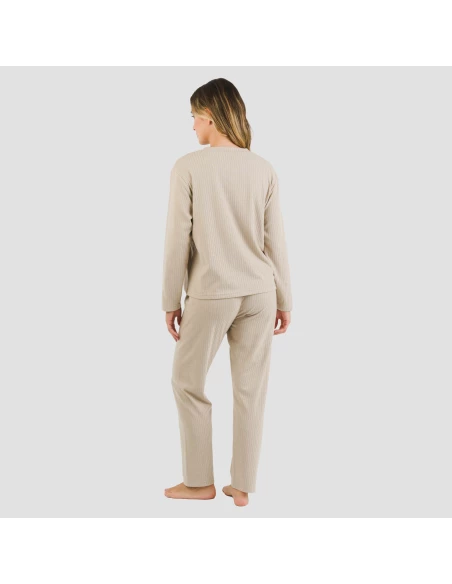 Pijama canalé Raya ancha lisa pijamas-largos-de-mujer