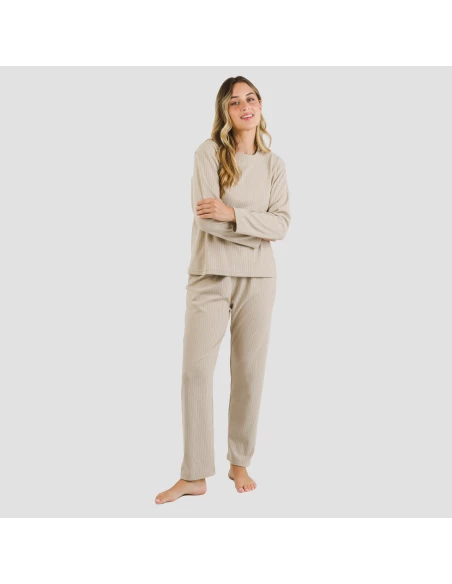 Pijama canalé Raya ancha lisa pijamas-largos-de-mujer