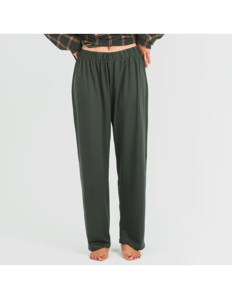 Pijama largo Secret mujer Cuadro Nelby verde caceria pijamas-largos-de-mujer