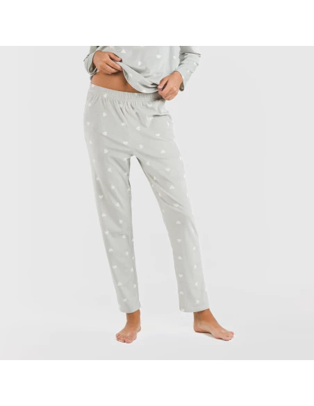 Pijama terciopelo Praga gris claro pijamas-de-invierno-de-mujer