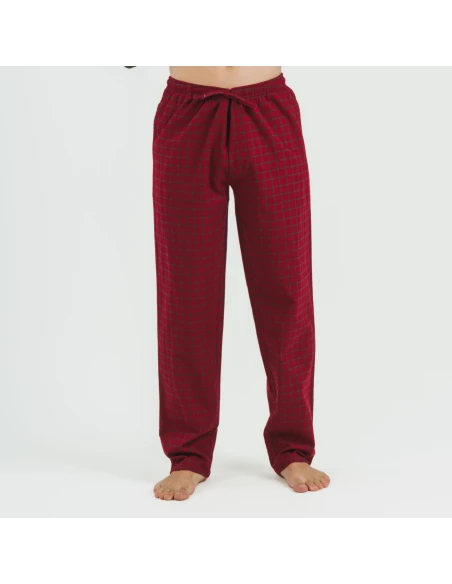 Pijama hombre franela Cuadro Edesia verde cacería pijamas-largos-hombre