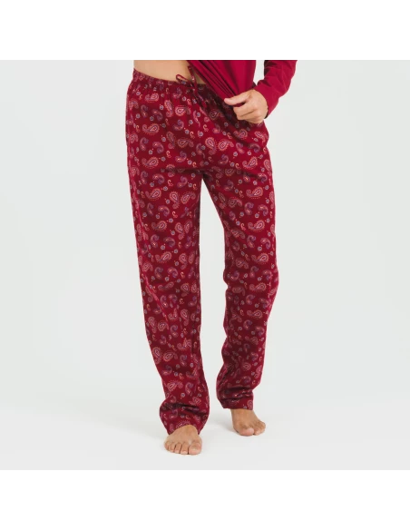 Pijama hombre franela Phylis burdeos pijamas-largos-hombre