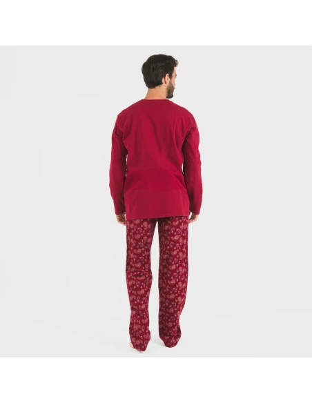 Pijama hombre franela Phylis burdeos pijamas-largos-hombre