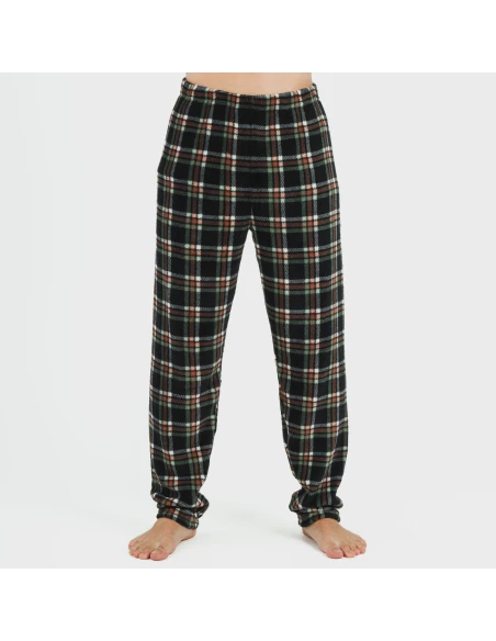 Pijama coral hombre Cuadro Frankurt verde caceria pijamas-largos-hombre