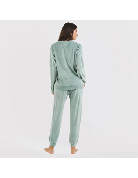 Pijama largo Velvet liso pijamas-de-invierno-de-mujer