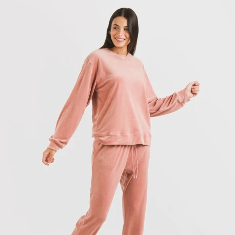 Pijama largo Velvet liso pijamas-de-invierno-de-mujer