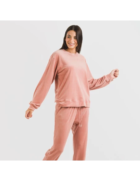 Pijama largo Velvet liso pijamas-de-invierno-de-mujer