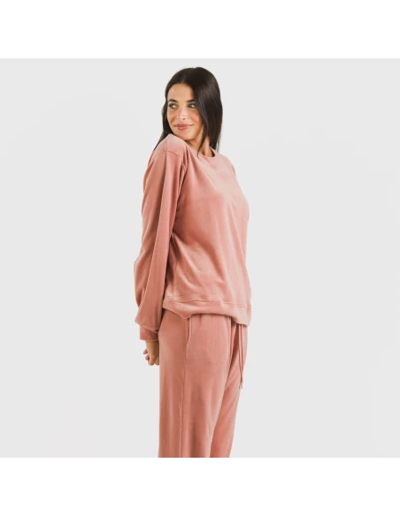 Pijama largo Velvet liso pijamas-de-invierno-de-mujer