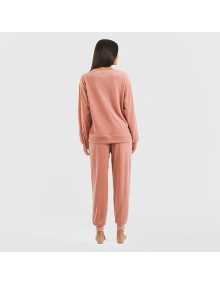 Pijama largo Velvet liso pijamas-de-invierno-de-mujer