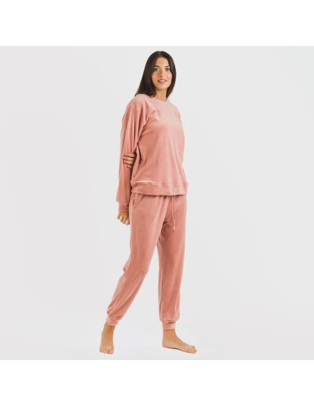 Pijama largo Velvet liso pijamas-de-invierno-de-mujer