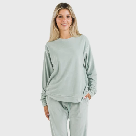 Pijama largo Velvet liso pijamas-de-invierno-de-mujer