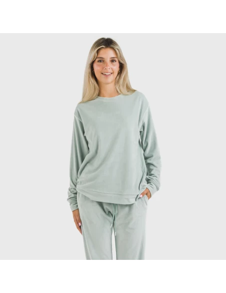 Pijama largo Velvet liso pijamas-de-invierno-de-mujer