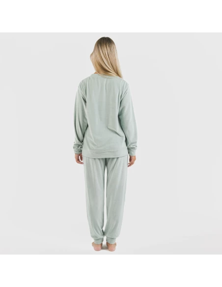 Pijama largo Velvet liso pijamas-de-invierno-de-mujer