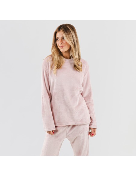 Pijama terciopelo liso pijamas-de-invierno-de-mujer