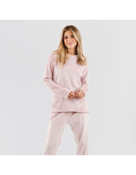 Pijama terciopelo liso pijamas-de-invierno-de-mujer