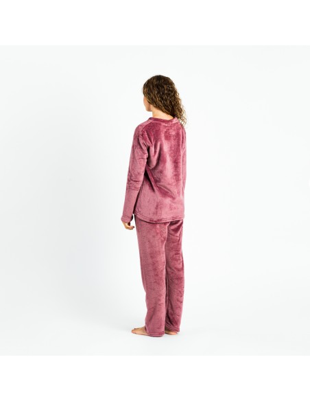 Pijama terciopelo liso pijamas-de-invierno-de-mujer