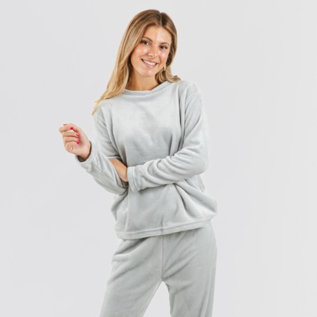 Pijama terciopelo liso pijamas-de-invierno-de-mujer