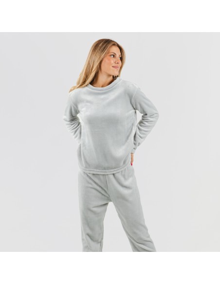 Pijama terciopelo liso pijamas-de-invierno-de-mujer