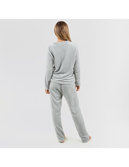 Pijama terciopelo liso pijamas-de-invierno-de-mujer