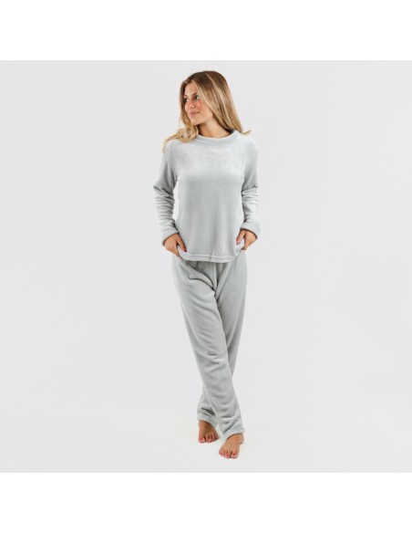 Pijama terciopelo liso pijamas-de-invierno-de-mujer