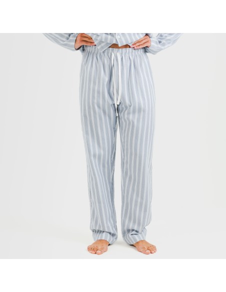 Pijama franela con solapa hombre Raya Marsella indigo pijamas-largos-hombre