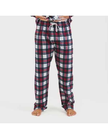 Pijama franela con solapa hombre Cuadro Celestia pijamas-largos-hombre