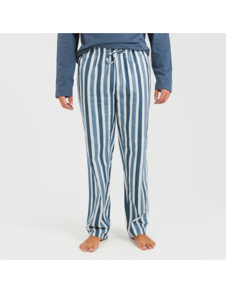 Pijama hombre franela Raya Alejo indigo pijamas-largos-hombre