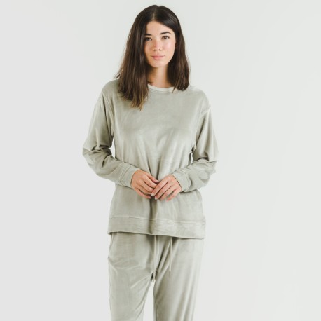 Pijama largo Velvet liso pijamas-de-invierno-de-mujer