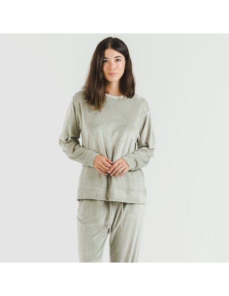 Pijama largo Velvet liso pijamas-de-invierno-de-mujer