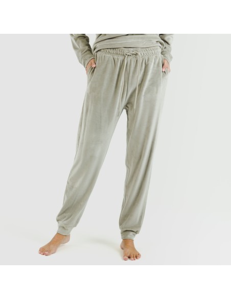 Pijama largo Velvet liso pijamas-de-invierno-de-mujer