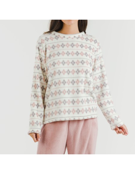 Pijama coral Casimira malva pijamas-de-invierno-de-mujer