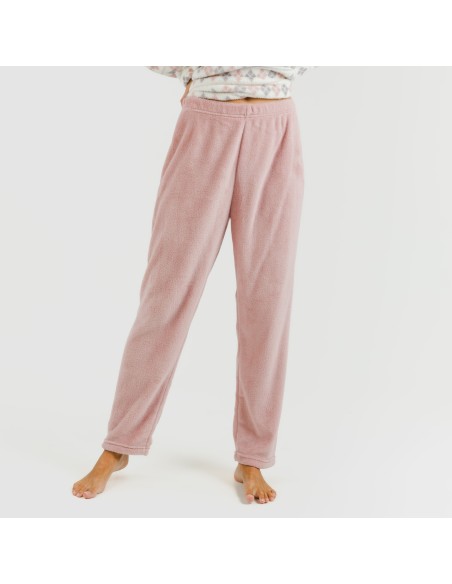 Pijama coral Casimira malva pijamas-de-invierno-de-mujer