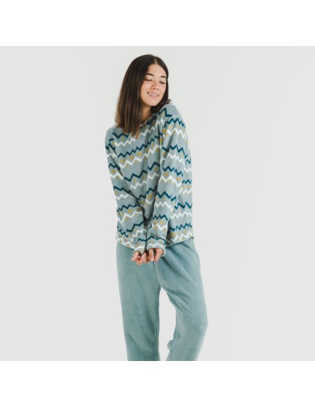 Pijama coral Beraun agua marina pijamas-de-invierno-de-mujer