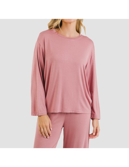 Pijama largo viscosa mujer liso pijamas-largos-de-mujer