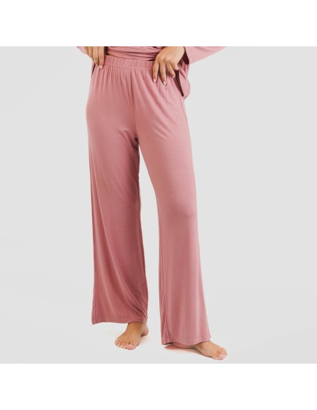 Pijama largo viscosa mujer liso pijamas-largos-de-mujer