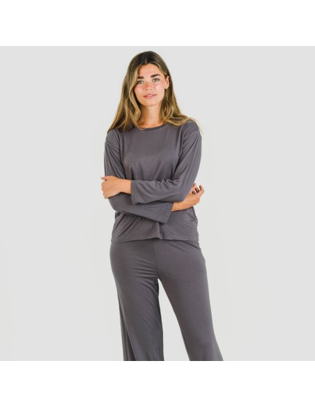 Pijama largo viscosa mujer liso pijamas-largos-de-mujer