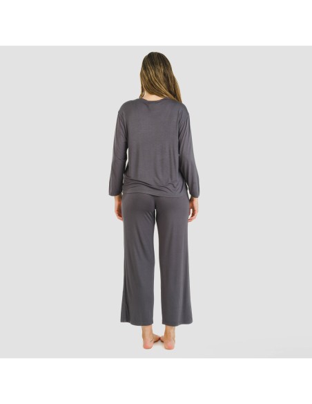 Pijama largo viscosa mujer liso pijamas-largos-de-mujer