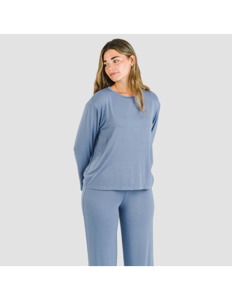 Pijama largo viscosa mujer liso pijamas-largos-de-mujer