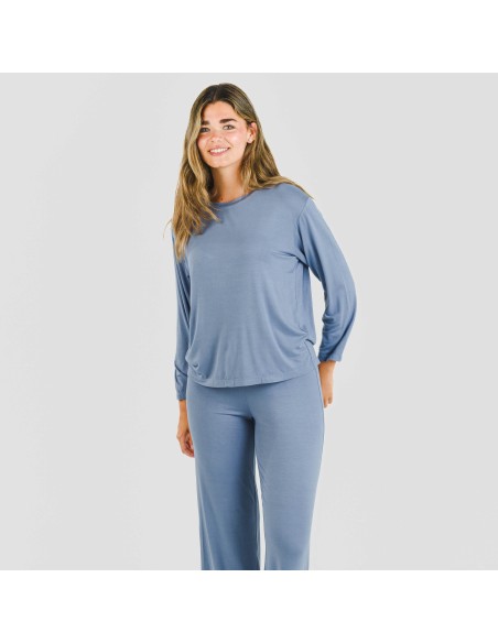 Pijama largo viscosa mujer liso pijamas-largos-de-mujer