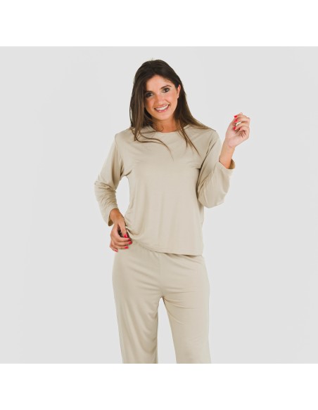 Pijama largo viscosa mujer liso pijamas-largos-de-mujer